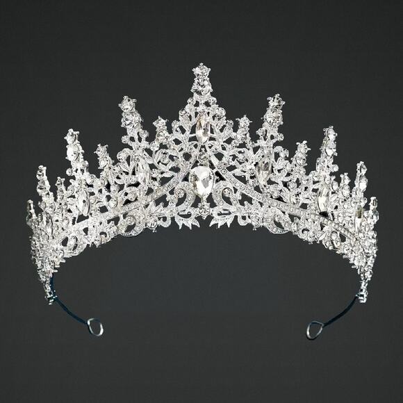 Beautiful Rhinestone Tiara for Brides Quinceanera Pageants Princess Queen & More - Picture 3 of 12
